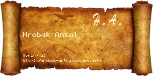 Hrobak Antal névjegykártya